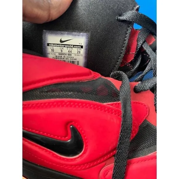 Nike Air Max SQ Uptempo Zm Mens siz 10  Red Black Mid Top Basketball Shoes 63092