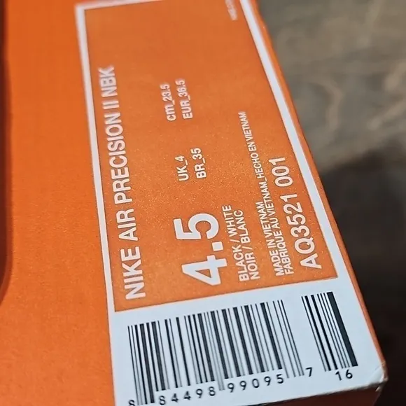 Nike Air Precision II Shoes Hi Top Size 4.5 NWB
