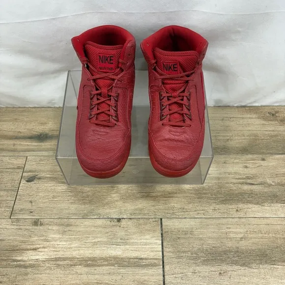 Nike Air Python Men's Size 8 US 705066-600 Red Mid Top Lace Up Athletic Shoes