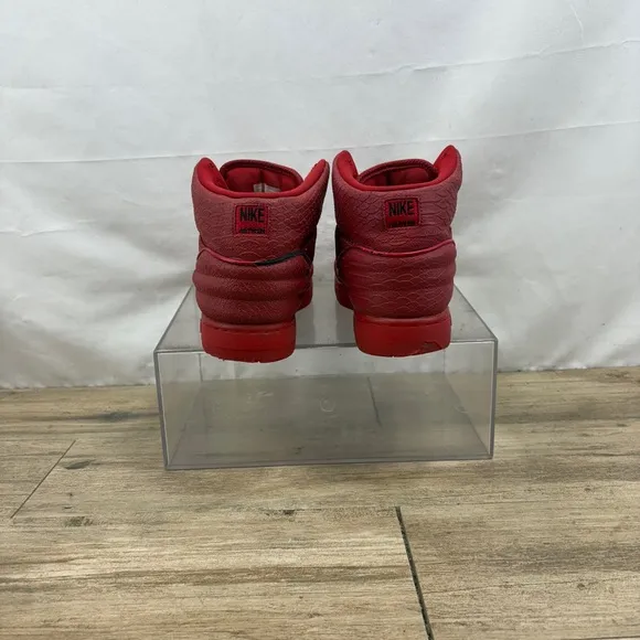 Nike Air Python Men's Size 8 US 705066-600 Red Mid Top Lace Up Athletic Shoes