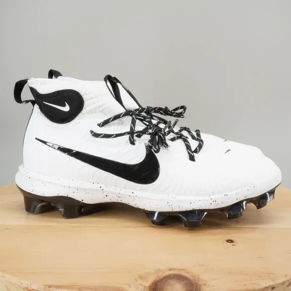 Nike Alpha Huarache NXT MCS Mens Size 13 Baseball Cleats High Top White Black
