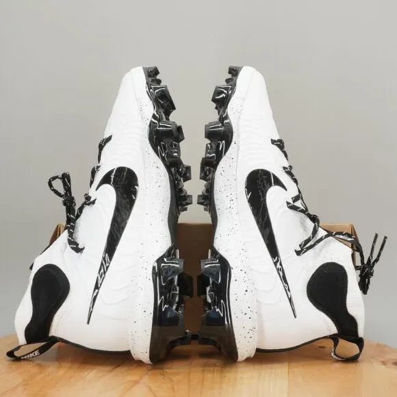 Nike Alpha Huarache NXT MCS Mens Size 13 Baseball Cleats High Top White Black