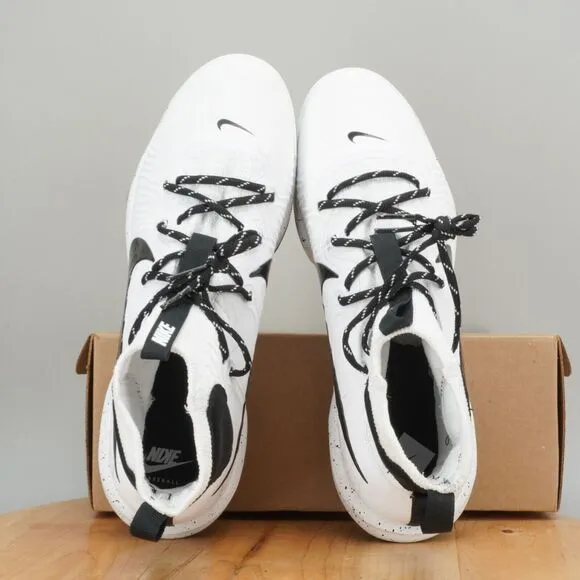 Nike Alpha Huarache NXT MCS Mens Size 13 Baseball Cleats High Top White Black