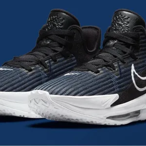 Nike Black and Blue Athletic Shoes with High-Top Design