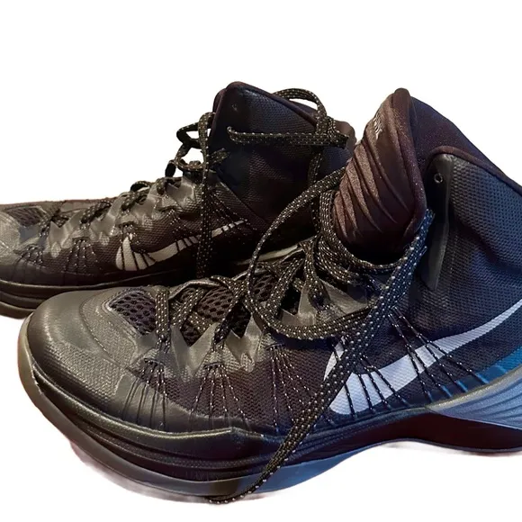 Nike Black and Gray High-Top Sneakers hyperdunk