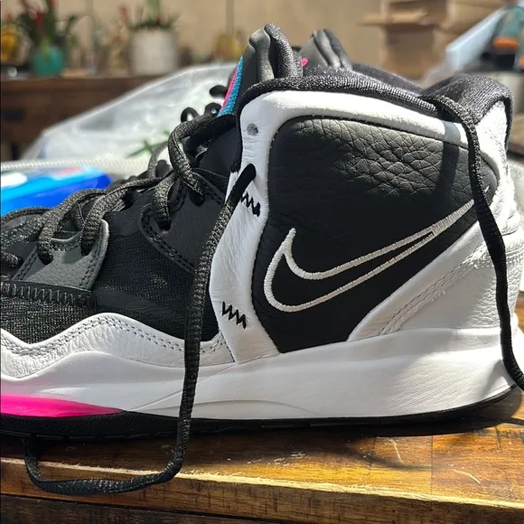 Nike Black and Pink High-Top Athletic Sneakers