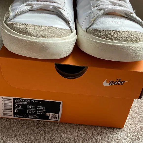 Nike Blazer Low '77 Vintage Low Mens Casual Shoes White DA6364-101 size 7.5