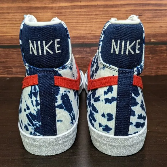 Nike Blazer Mid '77 Vintage Men's 9 Tie Dye USA Red White Blue Shoes CZ7874-600