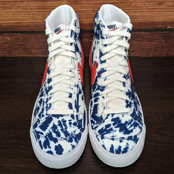 Nike Blazer Mid '77 Vintage Men's 9 Tie Dye USA Red White Blue Shoes CZ7874-600