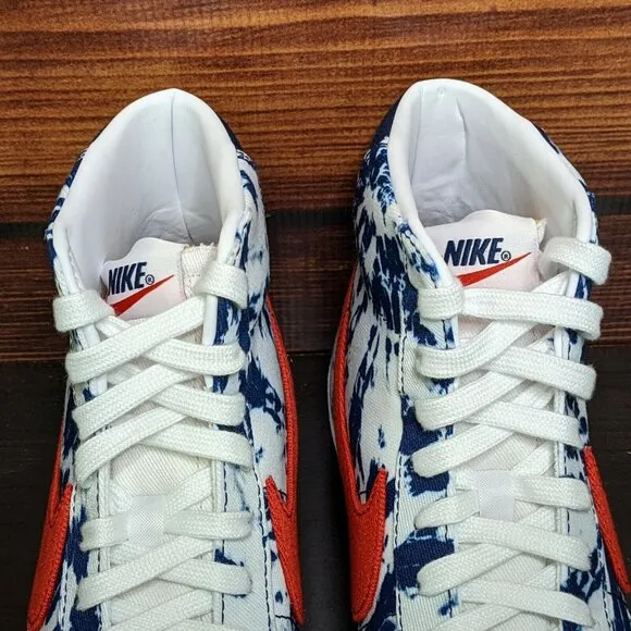 Nike Blazer Mid '77 Vintage Men's 9 Tie Dye USA Red White Blue Shoes CZ7874-600