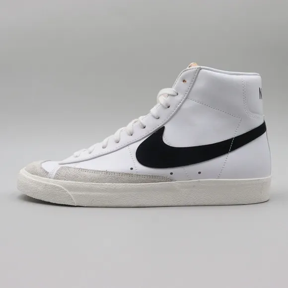 Nike Blazer Mid '77 Vintage Mens Size 12 US White Black Leather Shoes Sneakers