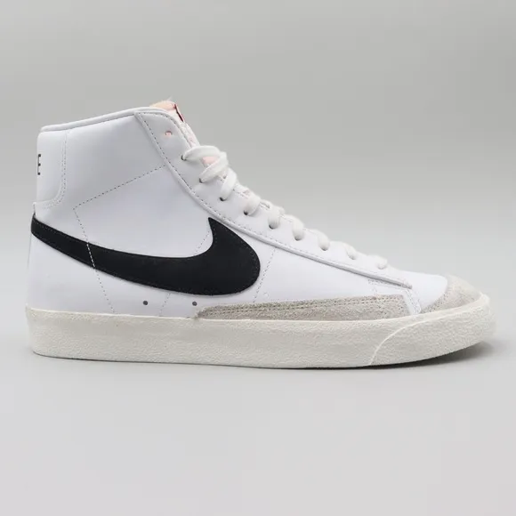 Nike Blazer Mid '77 Vintage Mens Size 12 US White Black Leather Shoes Sneakers