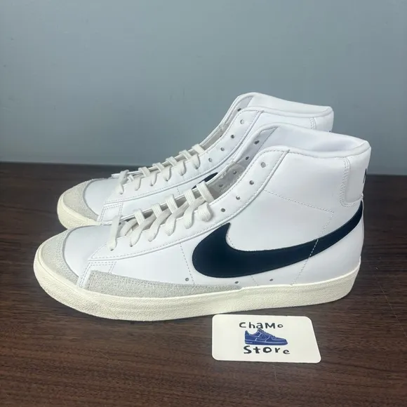 Nike Blazer Mid '77 Vintage Shoes White Black Sail BQ6806-100 Men's Sz