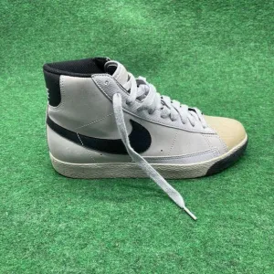 Nike Blazer Shoes  Grey Black Leather Vintage High Trainers Size 7Y