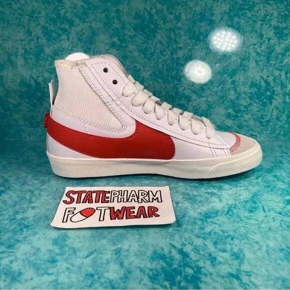 Nike Blazer Mid 77 Jumbo White Orange Men’s High Top Leather Shoes