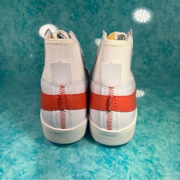 Nike Blazer Mid 77 Jumbo White Orange Men’s High Top Leather Shoes