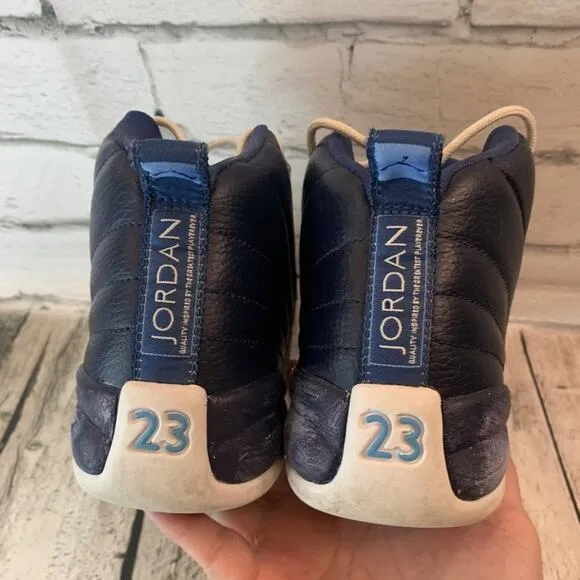 NIKE Boy’s Air Jordan’s 12 Retro Obsidian High Top Basketball Sneakers /Size: 5Y