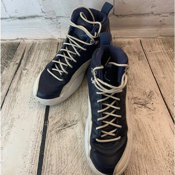 NIKE Boy’s Air Jordan’s 12 Retro Obsidian High Top Basketball Sneakers /Size: 5Y