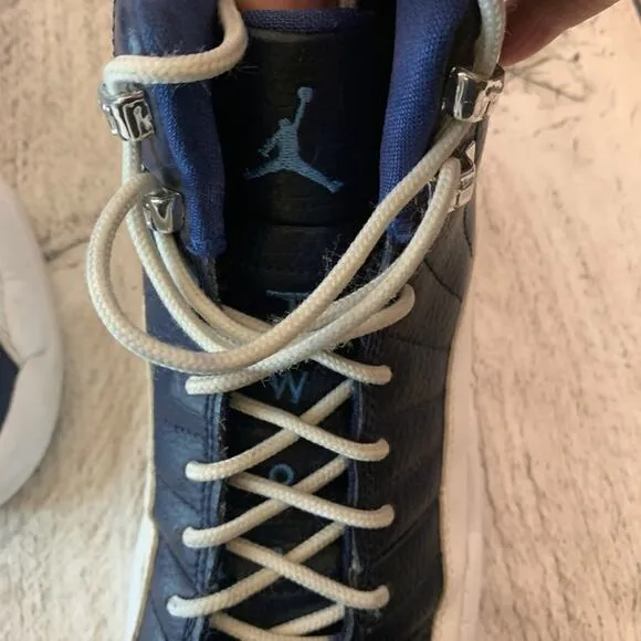NIKE Boy’s Air Jordan’s 12 Retro Obsidian High Top Basketball Sneakers /Size: 5Y