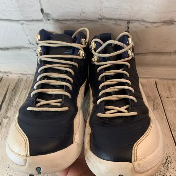 NIKE Boy’s Air Jordan’s 12 Retro Obsidian High Top Basketball Sneakers /Size: 5Y