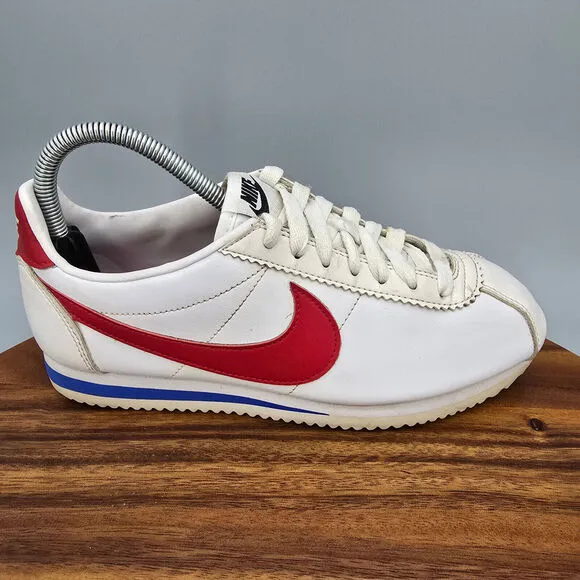 Nike Classic Cortez Shoes Women's 8 White Red Forrest Gump Athletic Sneakers