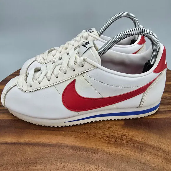 Nike Classic Cortez Shoes Women's 8 White Red Forrest Gump Athletic Sneakers