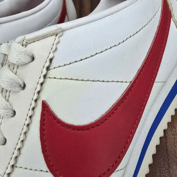 Nike Classic Cortez Shoes Women's 8 White Red Forrest Gump Athletic Sneakers