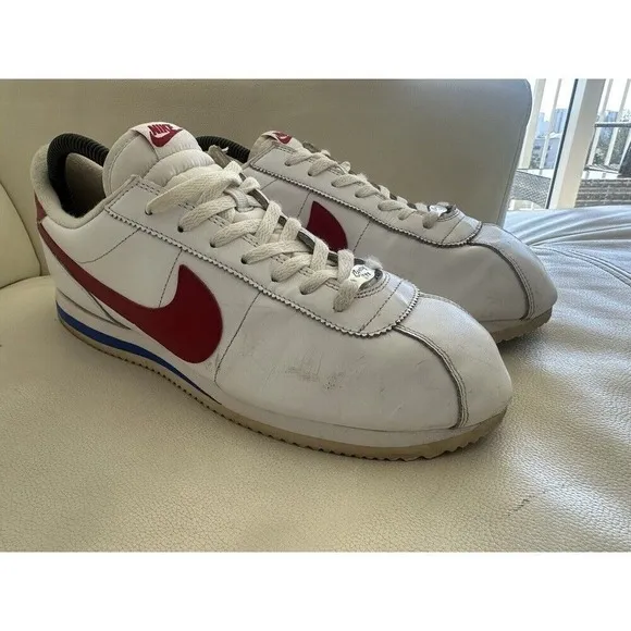 Nike Cortez Forrest Gump '72 OG‎ White Leather Red Blue 882254-164 Mens Size 13