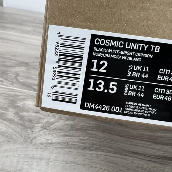 Nike Cosmic Unity TB Mens Basketball Shoes Black White DM4426-001 Mens Sz 12