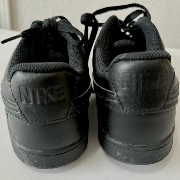 Nike Court Vision Low Top All Black Sneakers Trainers Lace-Up
