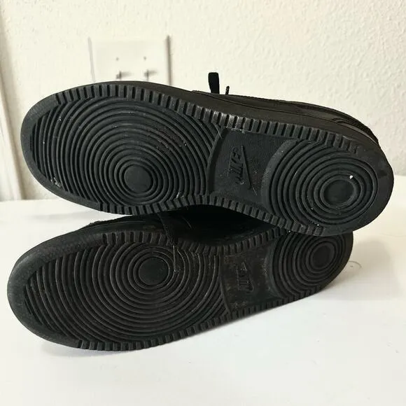 Nike Court Vision Low Top All Black Sneakers Trainers Lace-Up
