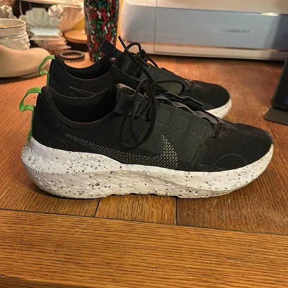Nike Crater Impact Shoes Black Iron Gray White Green DB2477-001 Men's Size 11.5
