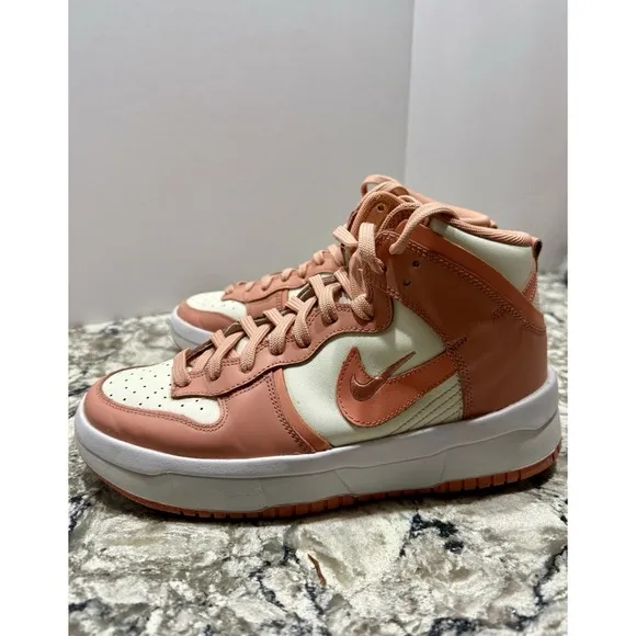 Nike Dunk High Up Shoes Sail/Crimson Bliss DH3718-107 Women's Size 9