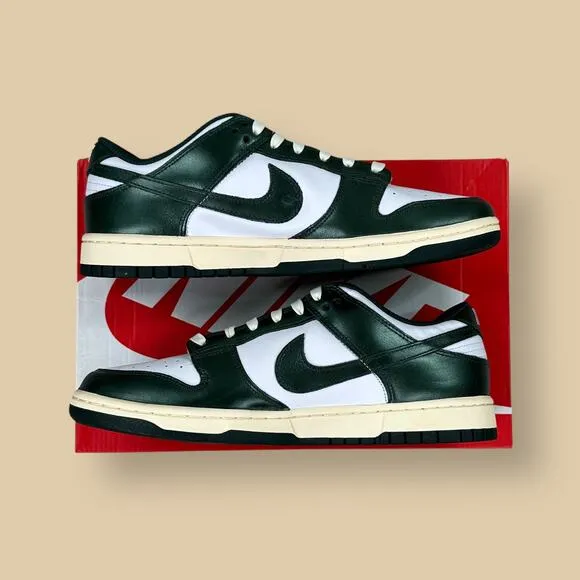 Nike Dunk Low Vintage Green White Shoes DQ8580-100 NWT Mens 10.5