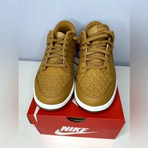 Nike Dunk Low Wheat Brown White Shoes Women Size 9.5 New