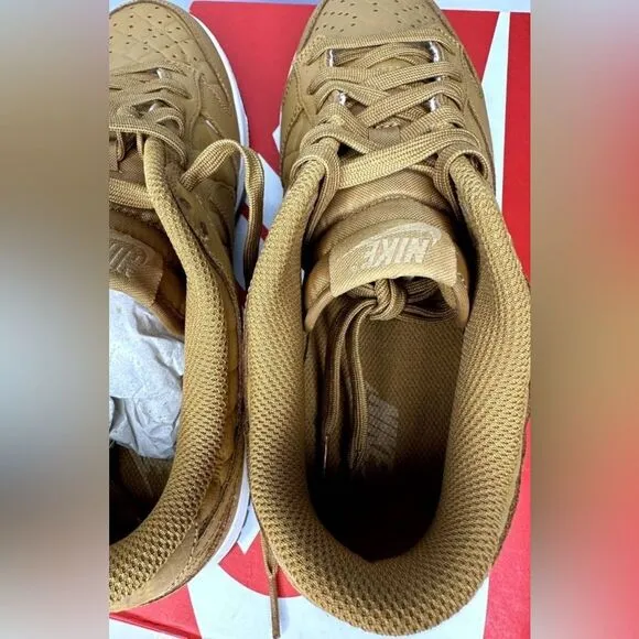 Nike Dunk Low Wheat Brown White Shoes Women Size 9.5 New