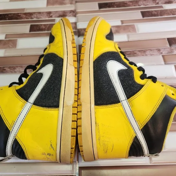 Nike Dunks High Mens 8.5 Maize Yellow Vintage 2006 Basketball Shoes 309432-711