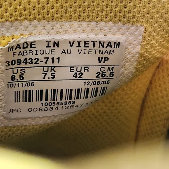 Nike Dunks High Mens 8.5 Maize Yellow Vintage 2006 Basketball Shoes 309432-711