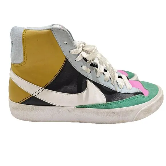 Nike FJ2952-001 Blazer Mid '77 SE D Hi Top Multicolor Shoes Youth 3.5