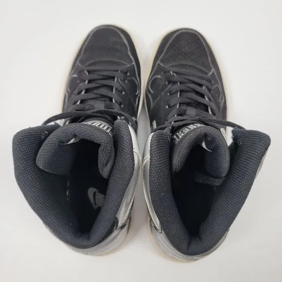 Nike Force Mid Top Black Metallic Silver Men's Shoes 616281-101 US Size 9.5