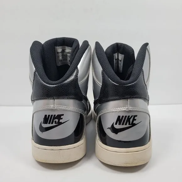 Nike Force Mid Top Black Metallic Silver Men's Shoes 616281-101 US Size 9.5