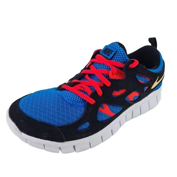 Nike Free Run 2 Blue Running Shoes Sneakers Boys Size 7 Y = 8.5 Wmns