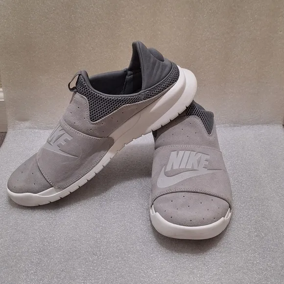 Nike Gray Suede Benassi Slip On Shoes