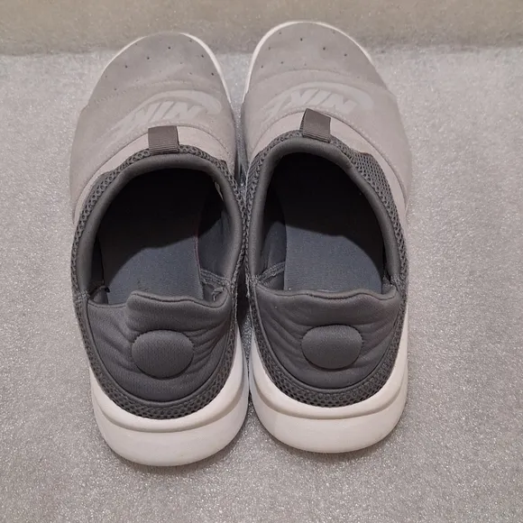 Nike Gray Suede Benassi Slip On Shoes