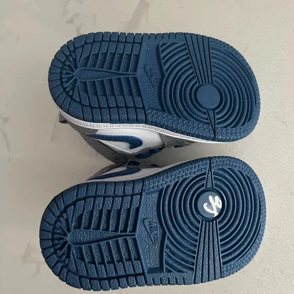 Nike Jordan 1 high top infant blue and grey, size 2