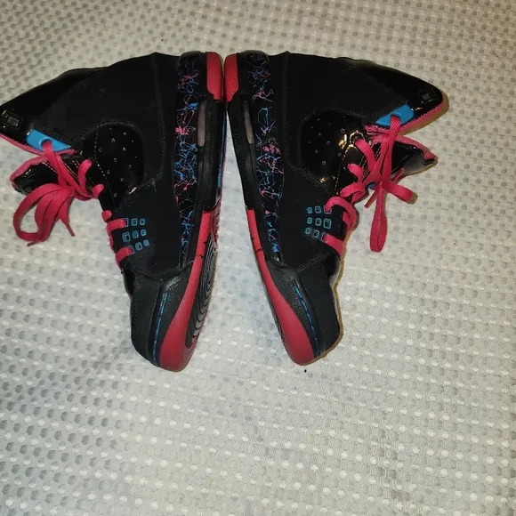 NIKE JORDAN  EUC GIRLS SIZE 4.5 Y SC-1 GS BLACK PINK HIGH TOP SNEAKERS SHOES