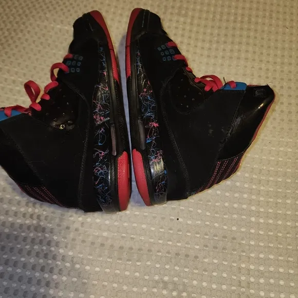 NIKE JORDAN  EUC GIRLS SIZE 4.5 Y SC-1 GS BLACK PINK HIGH TOP SNEAKERS SHOES