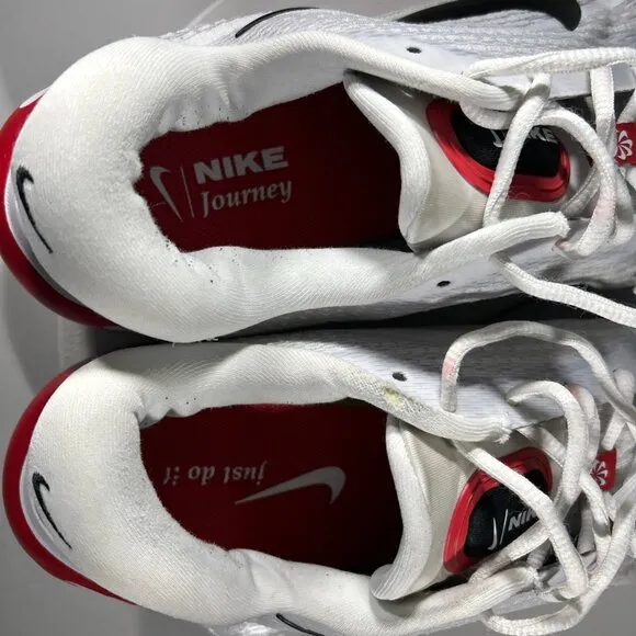 Nike Journey Run Mens Size 12 Running Shoes White Red Sneakers Walking Gym Jog