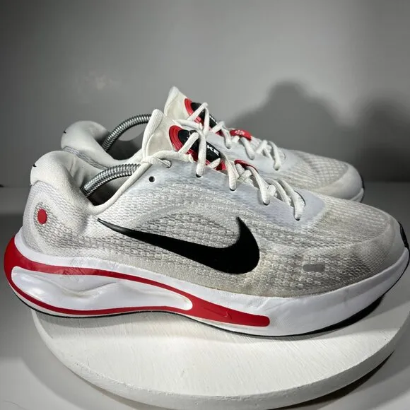 Nike Journey Run Mens Size 12 Running Shoes White Red Sneakers Walking Gym Jog