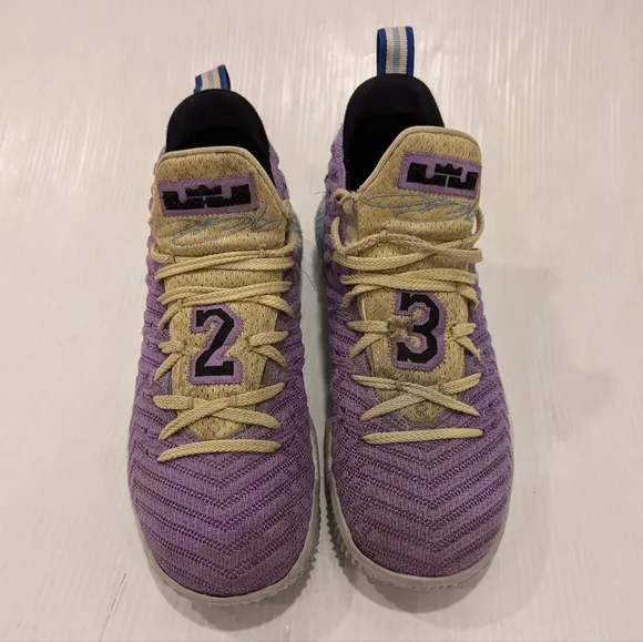 NIKE Lebron 16 Laker's Heritage CK4765 500 purple high top shoes sneakers size 9